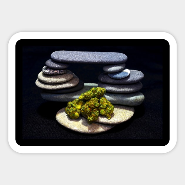 Stoned Henge - Weed Design Sticker by MrGreenGenes420